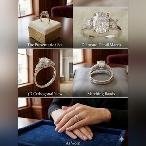 925 Sterling Silver Three Stone Ring Size10 Rounde & Pear Cut Cz Engagement